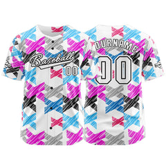 Benutzerdefiniert Weiß Rosa Baseball Uniformen Drucken für Jungs Mädchen und Kinder Machen Ihr Team Mehr Vielfältig