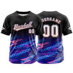 Benutzerdefiniert Schwarz Blau Baseball Uniformen Drucken für Jungs Mädchen und Kinder Machen Ihr Team Mehr Vielfältig