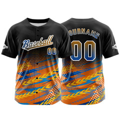 Benutzerdefiniert Schwarz Orange Baseball Uniformen Drucken für Jungs Mädchen und Kinder Machen Ihr Team Mehr Vielfältig