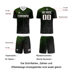 Benutzerdefinierte Grün Silber Trikots für Männer Frauen Personalisierte Fußball Uniformen für Erwachsene und Kind