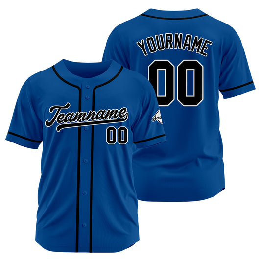 Benutzerdefinierte Authentisch Baseball-Trikot Royal-Schwarz