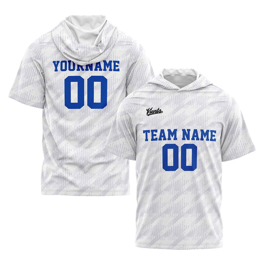 Benutzerdefinierte Weiß Kurzarm-Kapuzenpullover für Männer Frauen Hemden mit Kapuzen gedruckt Name Logo