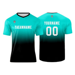 Benutzerdefinierte Minz Blau Schwarz Trikots für Männer Frauen Personalisierte Fußball Uniformen für Erwachsene und Kind