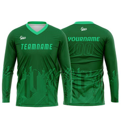 Kundenspezifisches Hellgrün Basketball Fußball Schießen langes T-Shirt für Erwachsene und Kinder