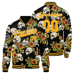 Benutzerdefinierte Sonnenblumen Varsity-Jacke. Letterman-Jacke für Männer, Frauen und Jugendliche