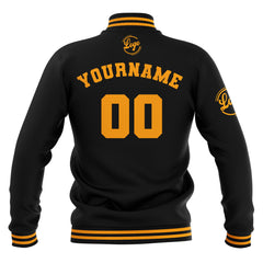 Benutzerdefiniert Schwarz Gelb Wasserdichte Varsity Jacken Personalisiert genäht Name Nummer Logo zu Letterman Jacken