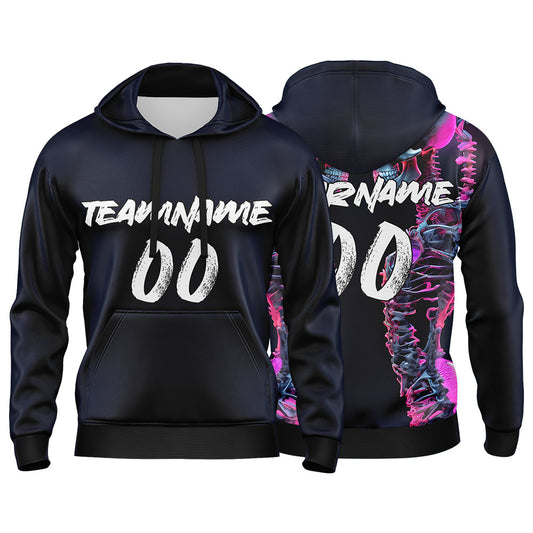 Benutzerdefinierter Sweatshirt-Hoodie für Mann, Frau, Mädchen, Junge. Drucken Sie Ihr Logo, Ihren Namen und Ihre Nummer Blau