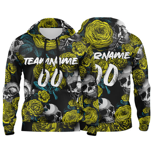 Benutzerdefinierter Sweatshirt-Hoodie für Mann, Frau, Mädchen, Junge. Drucken Sie Ihr Logo, Ihren Namen und Ihre Nummer Gelb