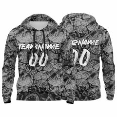 Benutzerdefinierter Sweatshirt-Hoodie für Mann, Frau, Mädchen, Junge. Drucken Sie Ihr Logo, Ihren Namen und Ihre Nummer Grau