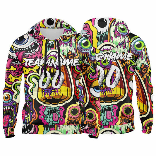 Benutzerdefinierter Sweatshirt-Hoodie für Mann, Frau, Mädchen, Junge. Drucken Sie Ihr Logo, Ihren Namen und Ihre Nummer Bunt