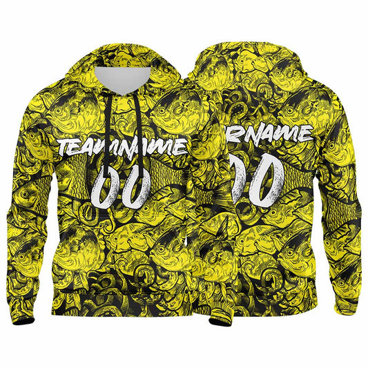 Benutzerdefinierter Sweatshirt-Hoodie für Mann, Frau, Mädchen, Junge. Drucken Sie Ihr Logo, Ihren Namen und Ihre Nummer Gelb