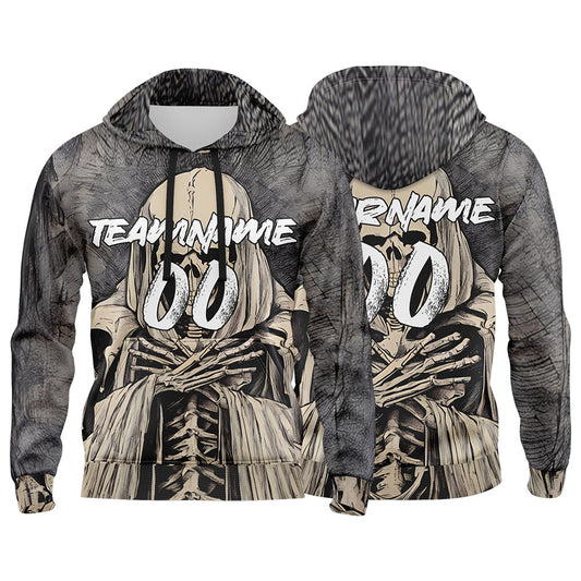 Benutzerdefinierter Sweatshirt-Hoodie für Mann, Frau, Mädchen, Junge. Drucken Sie Ihr Logo, Ihren Namen und Ihre Nummer Pastor Skelett