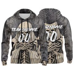 Benutzerdefinierter Sweatshirt-Hoodie für Mann, Frau, Mädchen, Junge. Drucken Sie Ihr Logo, Ihren Namen und Ihre Nummer Pastor Skelett