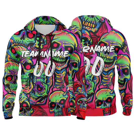 Benutzerdefinierter Sweatshirt-Hoodie für Mann, Frau, Mädchen, Junge. Drucken Sie Ihr Logo, Ihren Namen und Ihre Nummer Rosa&Grün