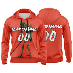 Benutzerdefinierter Sweatshirt-Hoodie für Mann, Frau, Mädchen, Junge. Drucken Sie Ihr Logo, Ihren Namen und Ihre Nummer Orange