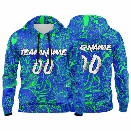 Benutzerdefinierter Sweatshirt-Hoodie für Mann, Frau, Mädchen, Junge. Drucken Sie Ihr Logo, Ihren Namen und Ihre Nummer Royal Grün