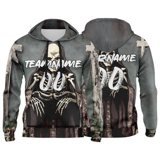 Benutzerdefinierter Sweatshirt-Hoodie für Mann, Frau, Mädchen, Junge. Drucken Sie Ihr Logo, Ihren Namen und Ihre Nummer Pastor Skelett