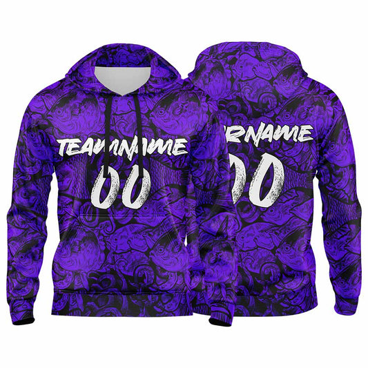 Benutzerdefinierter Sweatshirt-Hoodie für Mann, Frau, Mädchen, Junge. Drucken Sie Ihr Logo, Ihren Namen und Ihre Nummer Lila