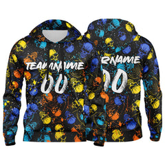 Benutzerdefinierter Sweatshirt-Hoodie für Mann, Frau, Mädchen, Junge. Drucken Sie Ihr Logo, Ihren Namen und Ihre Nummer Blau&Gelb