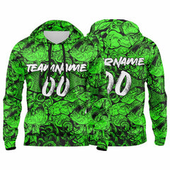 Benutzerdefinierter Sweatshirt-Hoodie für Mann, Frau, Mädchen, Junge. Drucken Sie Ihr Logo, Ihren Namen und Ihre Nummer Grün