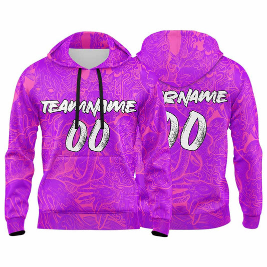 Benutzerdefinierter Sweatshirt-Hoodie für Mann, Frau, Mädchen, Junge. Drucken Sie Ihr Logo, Ihren Namen und Ihre Nummer Rose&Pink