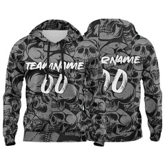 Benutzerdefinierter Sweatshirt-Hoodie für Mann, Frau, Mädchen, Junge. Drucken Sie Ihr Logo, Ihren Namen und Ihre Nummer Schwarz&Grau