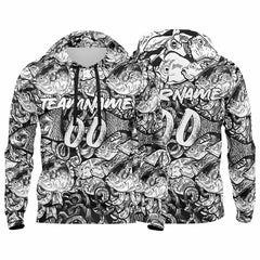 Benutzerdefinierter Sweatshirt-Hoodie für Mann, Frau, Mädchen, Junge. Drucken Sie Ihr Logo, Ihren Namen und Ihre Nummer Weiß