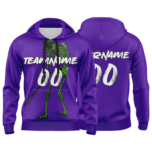 Benutzerdefinierter Sweatshirt-Hoodie für Mann, Frau, Mädchen, Junge. Drucken Sie Ihr Logo, Ihren Namen und Ihre Nummer Lila