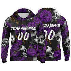 Benutzerdefinierter Sweatshirt-Hoodie für Mann, Frau, Mädchen, Junge. Drucken Sie Ihr Logo, Ihren Namen und Ihre Nummer Lila