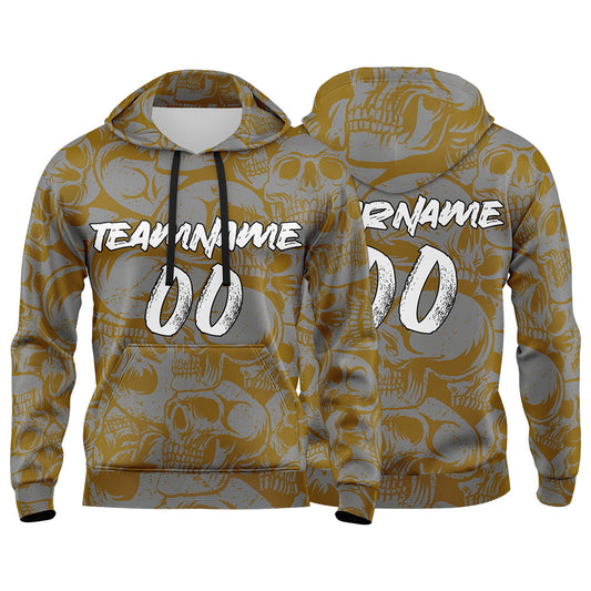 Benutzerdefinierter Sweatshirt-Hoodie für Mann, Frau, Mädchen, Junge. Drucken Sie Ihr Logo, Ihren Namen und Ihre Nummer Braun&Grau