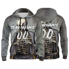 Benutzerdefinierter Sweatshirt-Hoodie für Mann, Frau, Mädchen, Junge. Drucken Sie Ihr Logo, Ihren Namen und Ihre Nummer Pastor Skelett