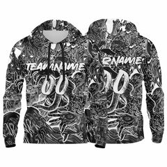 Benutzerdefinierter Sweatshirt-Hoodie für Mann, Frau, Mädchen, Junge. Drucken Sie Ihr Logo, Ihren Namen und Ihre Nummer Schwarz
