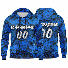 Benutzerdefinierter Sweatshirt-Hoodie für Mann, Frau, Mädchen, Junge. Drucken Sie Ihr Logo, Ihren Namen und Ihre Nummer Royal