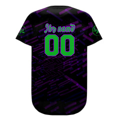 Benutzerdefiniert Schwarz Lila Personalisierter Baseball Jersey mit Farbverlauf Team Uniform mit Namen und Nummer
