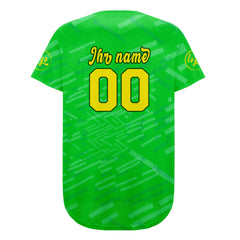 Benutzerdefiniert Grün Gelb Personalisierter Baseball Jersey mit Farbverlauf Team Uniform mit Namen und Nummer