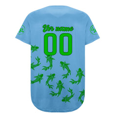 Benutzerdefiniert Blau Grün Personalisierter Baseball Jersey mit Farbverlauf Team Uniform mit Namen und Nummer