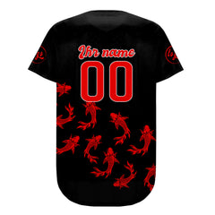 Benutzerdefiniert Schwarz Rot Personalisierter Baseball Jersey mit Farbverlauf Team Uniform mit Namen und Nummer