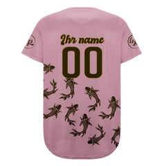 Benutzerdefiniert Hellrosa Olivengrün Personalisierter Baseball Jersey mit Farbverlauf Team Uniform mit Namen und Nummer