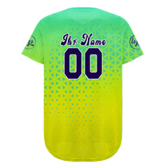 Benutzerdefiniert Grün Gelb Personalisierter Baseball Jersey mit Farbverlauf Team Uniform mit Namen und Nummer
