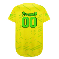 Benutzerdefiniert Gelb Grün Personalisierter Baseball Jersey mit Farbverlauf Team Uniform mit Namen und Nummer