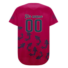 Benutzerdefiniert Hellrosa Dunkelblau Personalisierter Baseball Jersey mit Farbverlauf Team Uniform mit Namen und Nummer