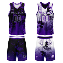 Benutzerdefinierte Lila Reversible Basketball Jersey Personalisierte Print Name Nummer Logo