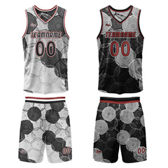 Benutzerdefinierte Schwarz Grau Reversible Basketball Jersey Personalisierte Print Name Nummer Logo