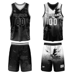 Benutzerdefinierte Schwarz Reversible Basketball Jersey Personalisierte Print Name Nummer Logo