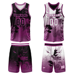 Benutzerdefinierte Rose Reversible Basketball Jersey Personalisierte Print Name Nummer Logo