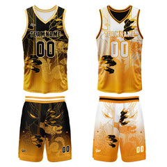 Benutzerdefinierte Orange Reversible Basketball Jersey Personalisierte Print Name Nummer Logo