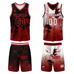 Benutzerdefinierte Rot Reversible Basketball Jersey Personalisierte Print Name Nummer Logo