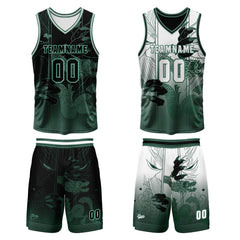 Benutzerdefinierte Grün Reversible Basketball Jersey Personalisierte Print Name Nummer Logo