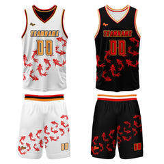 Benutzerdefinierte Schwarz Weiß Reversible Basketball Jersey Personalisierte Print Name Nummer Logo
