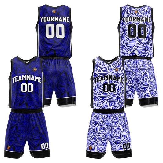 Benutzerdefinierte Royal Reversible Basketball Jersey Personalisierte Name Nummernlogo drucken